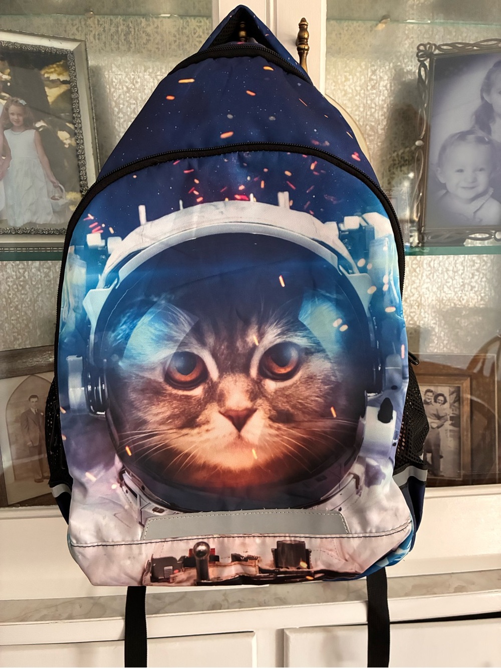 Astronaut/Space Cat Backpack - Navy Blue